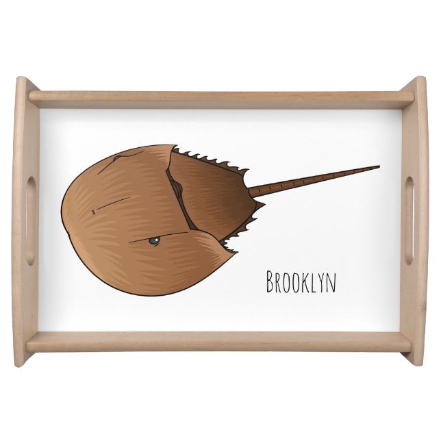 Horseshoe crab cartoon illustration serving tray (Front)