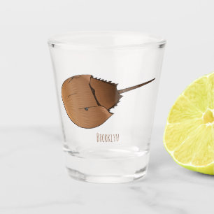 Horseshoe crab cartoon illustration shot glass