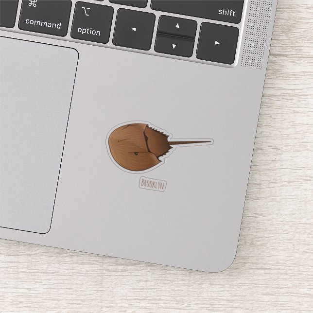 Horseshoe crab cartoon illustration sticker (Detail)