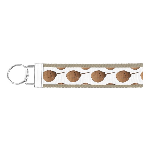 Horseshoe crab cartoon illustration wrist keychain (Keys on Left)