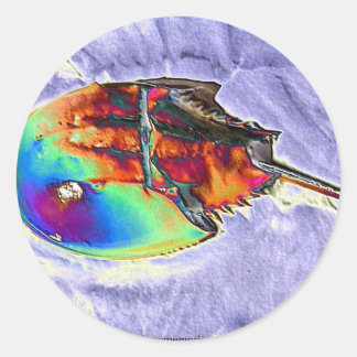 Horseshoe Crab Foil Design Classic Round Sticker