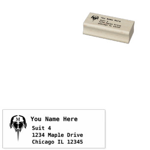 Horseshoe Crab in Tribal Tattoo Style Address Rubber Stamp