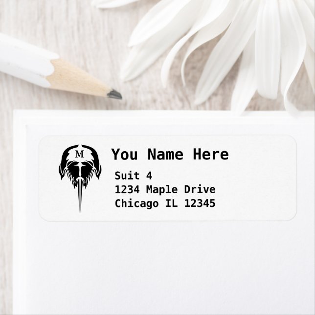 Horseshoe Crab in Tribal Tattoo Style Label (Insitu)