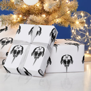 Horseshoe Crab in Tribal Tattoo Style Wrapping Paper