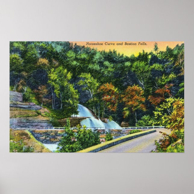 Horseshoe Curve View of Bastion Falls Poster (Front)