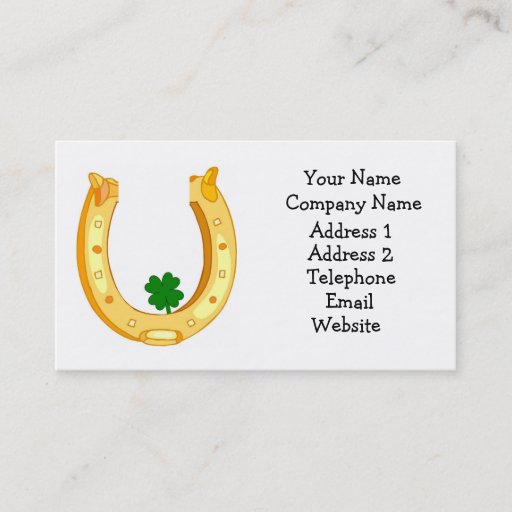 Customizable Good Luck Horseshoe Business Card
