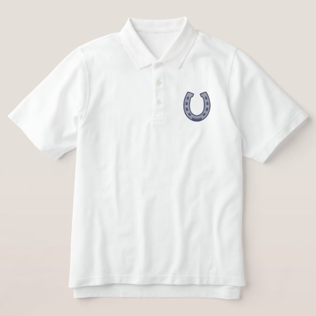 Horseshoe Embroidered Polo Shirt (Design Front)