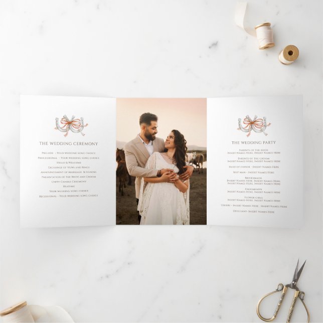 Horseshoe Fall Wedding Program ribbon photo  (Inside)