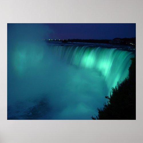 Horseshoe Falls at Niagara Falls Aqua Glow Poster