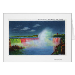 Horseshoe Falls Illuminated at Night # 2 Cards