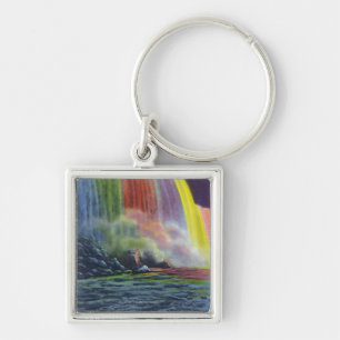 Horseshoe Falls Illuminated at Night Keychain