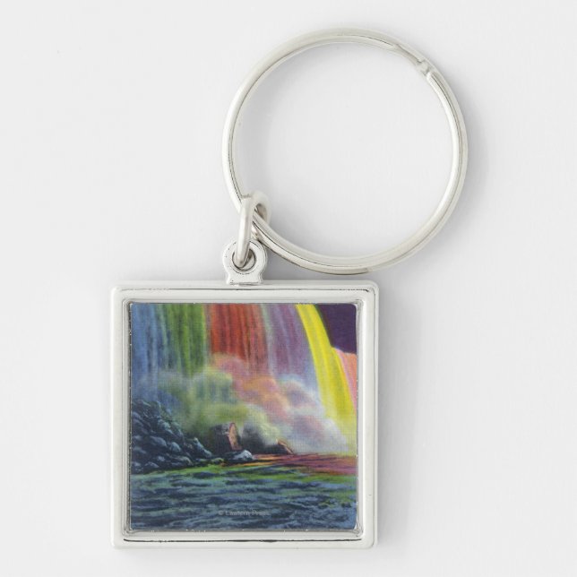 Horseshoe Falls Illuminated at Night Keychain (Front)