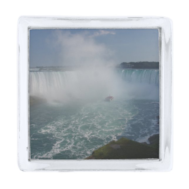 Horseshoe Falls in Niagara Falls Silver Finish Lapel Pin (Front)