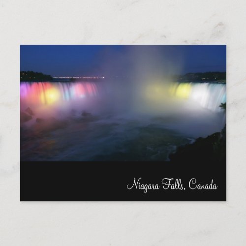 Horseshoe Falls  Niagara Falls at night Postcard