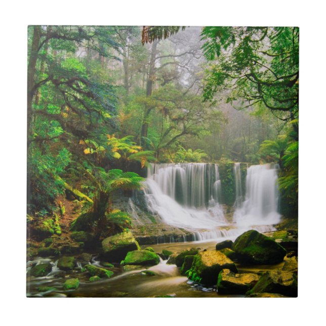 Horseshoe Falls Surrounded by Rainforest Ceramic Tile (Front)