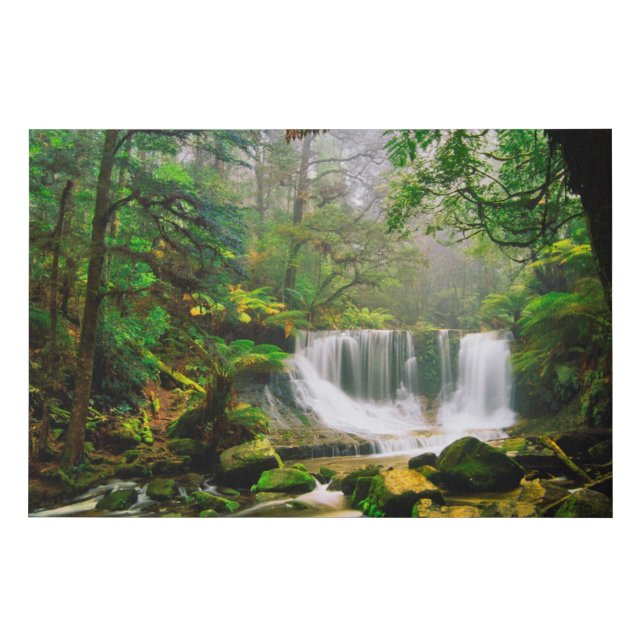 Horseshoe Falls Surrounded by Rainforest Faux Canvas Print (Front)