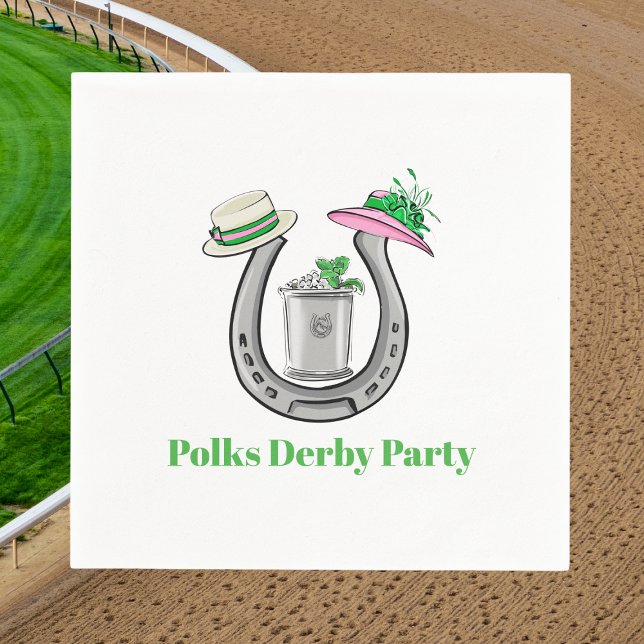Horseshoe, Fancy Hats, Mint Julep Derby Custom Napkins (Creator Uploaded)