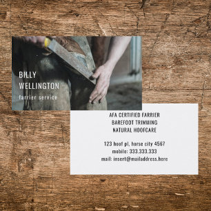 Horseshoe Farrier Modern Equine Business Photo  Business Card