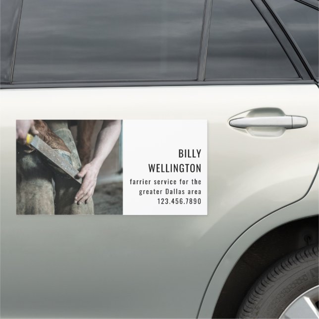 Horseshoe Farrier Modern Equine Business Photo  Car Magnet (In Situ)