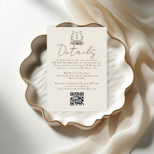  Horseshoe Floral Western Boho Wedding Detail Enclosure Card
