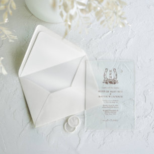 Horseshoe & Floral Western Country Boho Wedding Acrylic Invitations