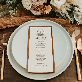 Horseshoe & Floral Western Country Boho Wedding Menu