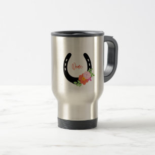 Horseshoe Flowers NAME Horse Barn Mug
