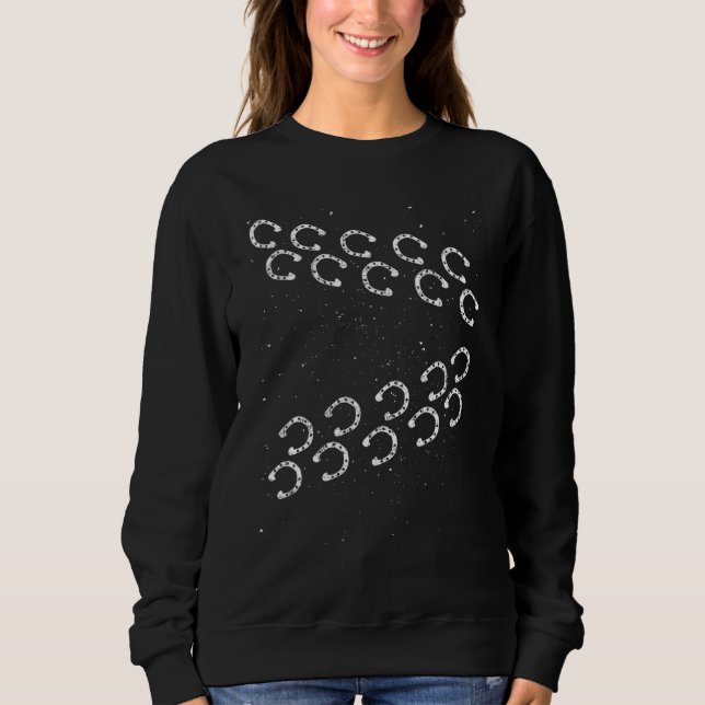 Horseshoe Footprint Horseback Riding Animal Equest Sweatshirt (Front)