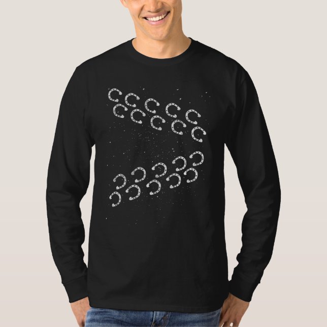 Horseshoe Footprint Horseback Riding Animal Equest T-Shirt (Front)