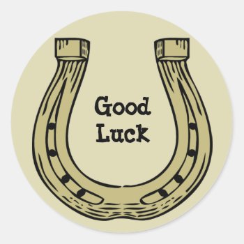 Horseshoe Good Luck Sticker by horsesense at Zazzle