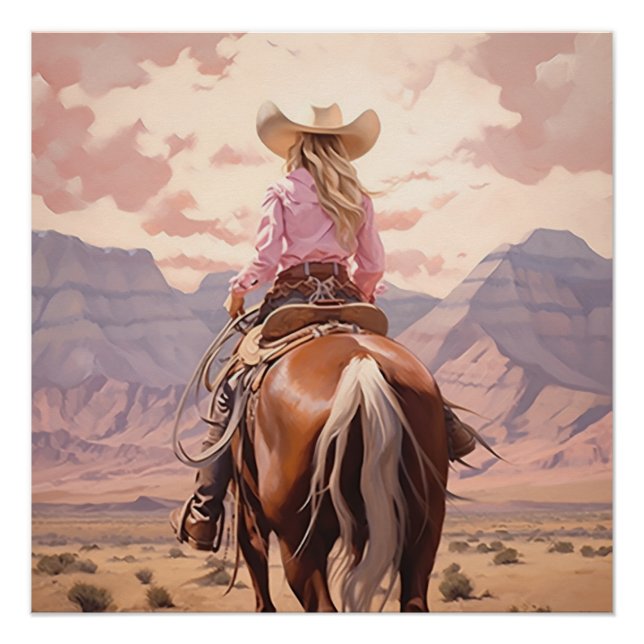 Horseshoe Harmony: Cowgirl Wall Art (Front)
