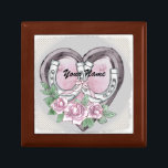 Horseshoe Hearts  wedding  Gift Box<br><div class="desc">Horseshoe Hearts wedding gift box, t-shirt, Wedding apparel, Wedding t-shirts, Wedding gifts by ArtMuvz Illustration. Matching Customizable Wedding bridal shower, reception, rehearsal dinner apparel.Features a watercolor heart with roses and two horseshoes tied together with ribbon. Celebrate your love in style with our wedding designs, Perfect for the bride, groom, wedding...</div>