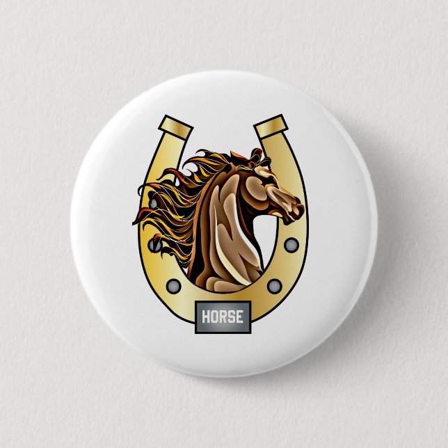 Horseshoe Horse Shoe Button (Front)