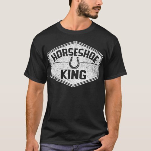 Horseshoe King Vintage Distressed Pitching Game T_Shirt