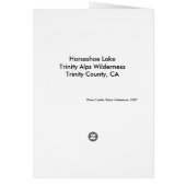 Horseshoe Lake Card (Back)