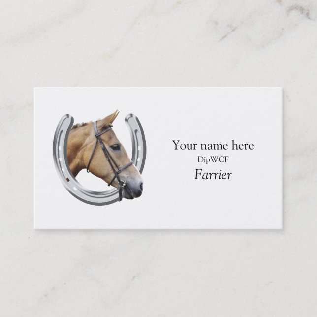 Horseshoe logo for farriers business card (Front)