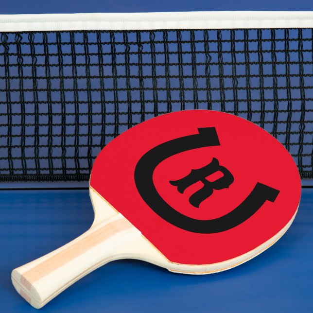 Horseshoe logo ping pong paddle for table tennis (Insitu)
