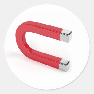 Horseshoe magnet classic round sticker