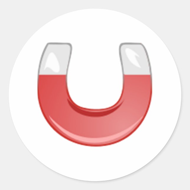 Horseshoe Magnet Classic Round Sticker (Front)