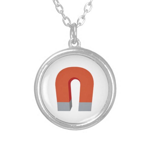 Horseshoe Magnet Silver Plated Necklace