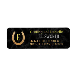Horseshoe Monogram Horse Racing Derby Address Label
