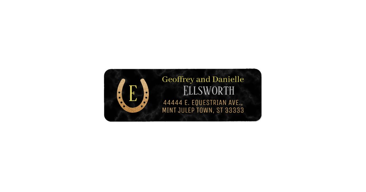 Horseshoe Monogram Horse Racing Derby Address Label Zazzle