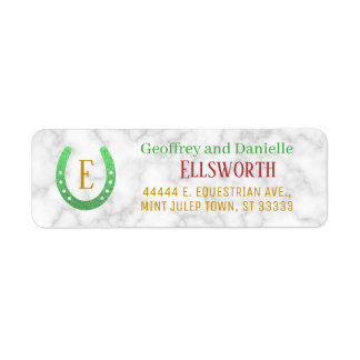 Horseshoe Monogram Horse Racing Derby Your Address Label