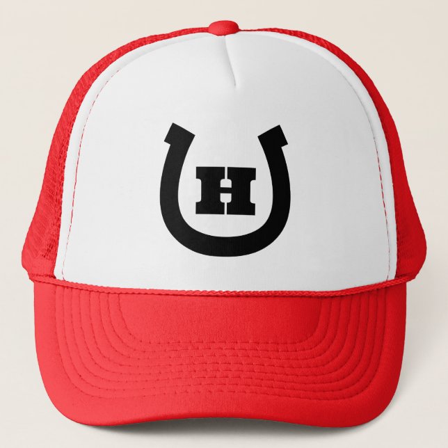 Horseshoe monogram logo trucker hat (Front)