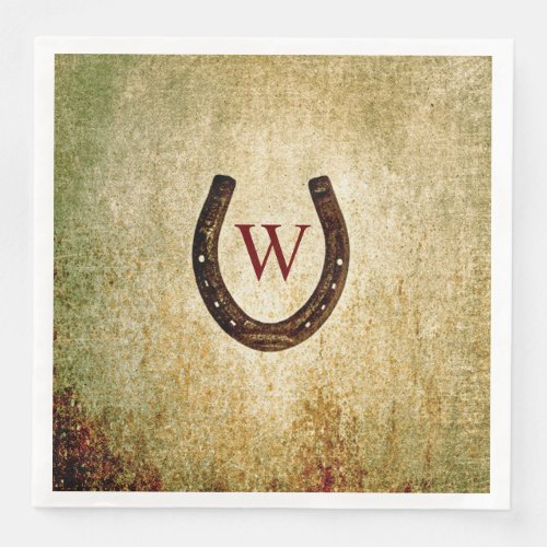 Horseshoe Monogrammed Dinner Napkin