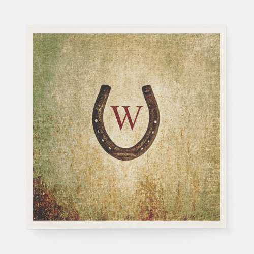 Horseshoe Monogrammed Lunch Napkin