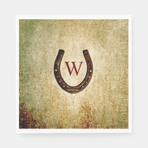 Horseshoe Monogrammed Lunch Napkin