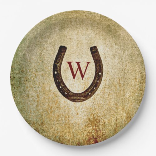 Horseshoe Monogrammed Paper Plates