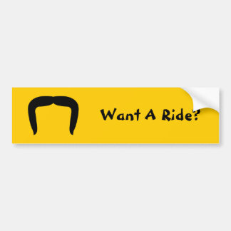Horseshoe Mustache Bumper Sticker