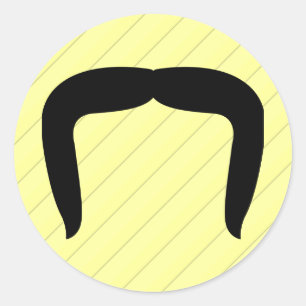 Horseshoe Mustache Classic Round Sticker